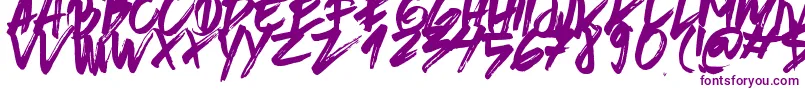 BrushedTraveler Font – Purple Fonts on White Background