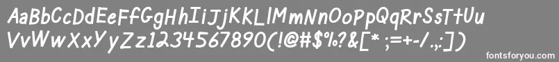 フォントMfRusty – 灰色の背景に白い文字