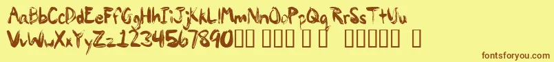 Painp Font – Brown Fonts on Yellow Background