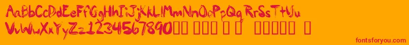 Painp-Schriftart – Rote Schriften auf orangefarbenem Hintergrund