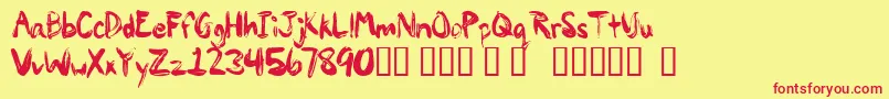 Painp Font – Red Fonts on Yellow Background