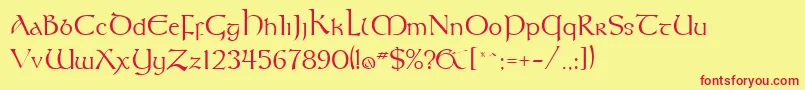 Kells Font – Red Fonts on Yellow Background