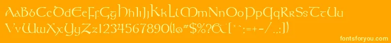 Kells Font – Yellow Fonts on Orange Background