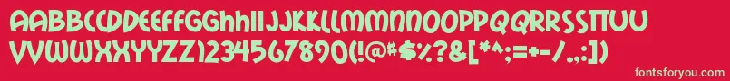 Mailrays Font – Green Fonts on Red Background