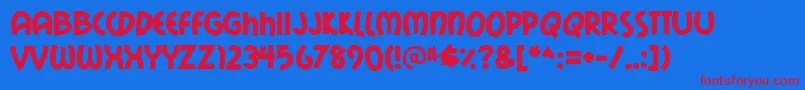 Mailrays Font – Red Fonts on Blue Background