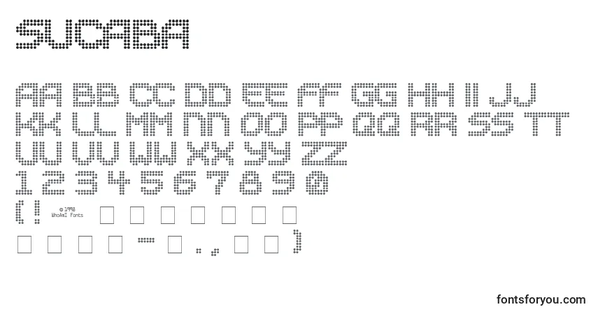 Schriftart Sucaba – Alphabet, Zahlen, spezielle Symbole