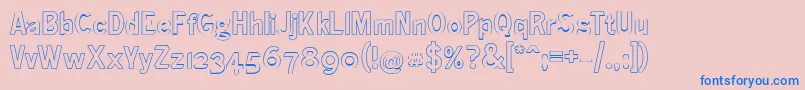 Шрифт Ronaldsongothiclicht – синие шрифты на розовом фоне