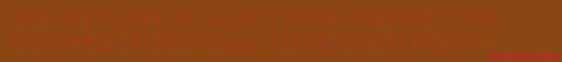 フォントDekobrettMedium – 赤い文字が茶色の背景にあります。