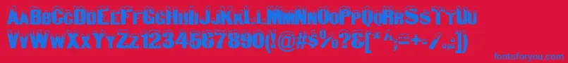 SnowCapsNormal Font – Blue Fonts on Red Background