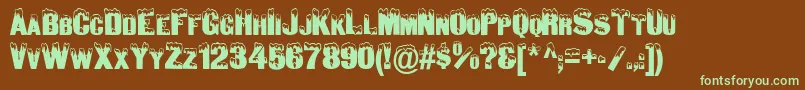 SnowCapsNormal Font – Green Fonts on Brown Background