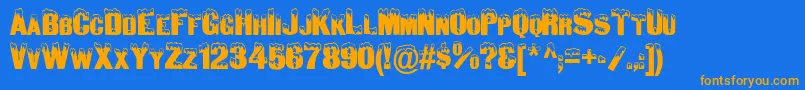 SnowCapsNormal Font – Orange Fonts on Blue Background