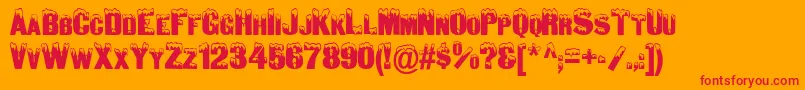 SnowCapsNormal Font – Red Fonts on Orange Background