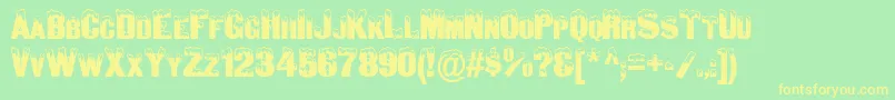 SnowCapsNormal Font – Yellow Fonts on Green Background