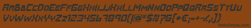 Baumarkt Bolditalic-fontti – mustat fontit ruskealla taustalla