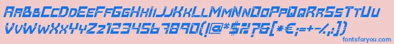 Baumarkt Bolditalic Font – Blue Fonts on Pink Background