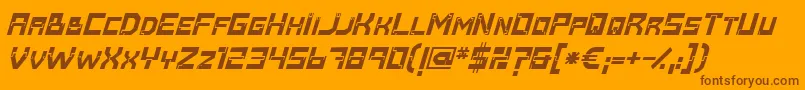 Шрифт Baumarkt Bolditalic – коричневые шрифты на оранжевом фоне