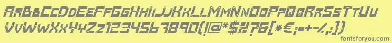 Baumarkt Bolditalic Font – Gray Fonts on Yellow Background