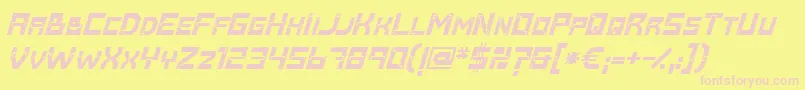 Baumarkt Bolditalic-Schriftart – Rosa Schriften auf gelbem Hintergrund