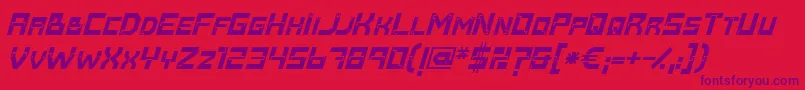 Baumarkt Bolditalic Font – Purple Fonts on Red Background
