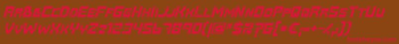 Baumarkt Bolditalic Font – Red Fonts on Brown Background