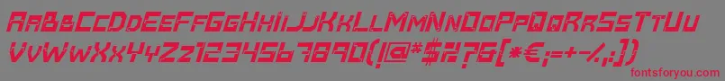 フォントBaumarkt Bolditalic – 赤い文字の灰色の背景