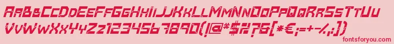 フォントBaumarkt Bolditalic – ピンクの背景に赤い文字