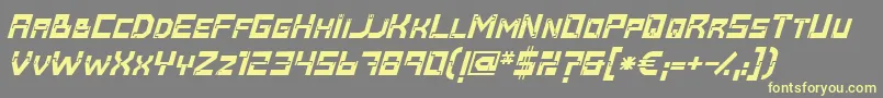 Baumarkt Bolditalic-fontti – keltaiset fontit harmaalla taustalla