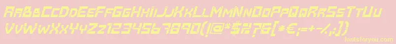 Baumarkt Bolditalic Font – Yellow Fonts on Pink Background