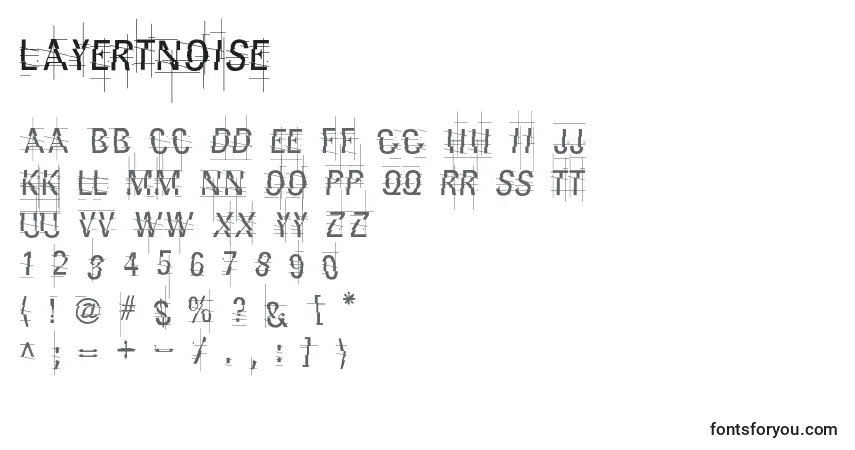 A fonte Layertnoise – alfabeto, números, caracteres especiais