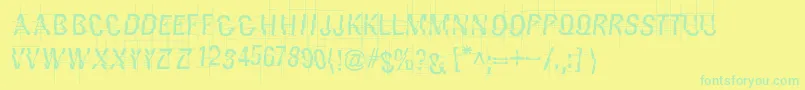 Fonte Layertnoise – fontes verdes em um fundo amarelo