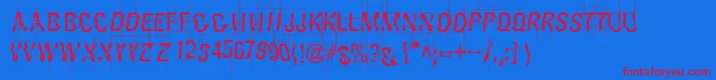 Layertnoise-Schriftart – Rote Schriften auf blauem Hintergrund