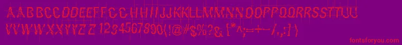 Layertnoise-fontti – punaiset fontit violetilla taustalla