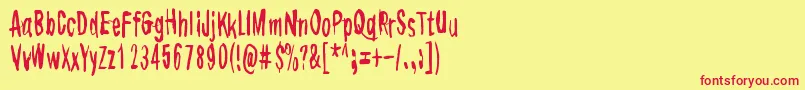 Overdose Font – Red Fonts on Yellow Background