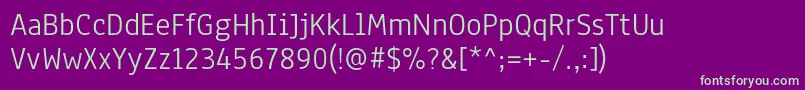 Шрифт AnaheimRegular – зелёные шрифты на фиолетовом фоне