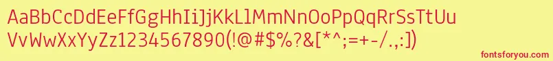 AnaheimRegular Font – Red Fonts on Yellow Background
