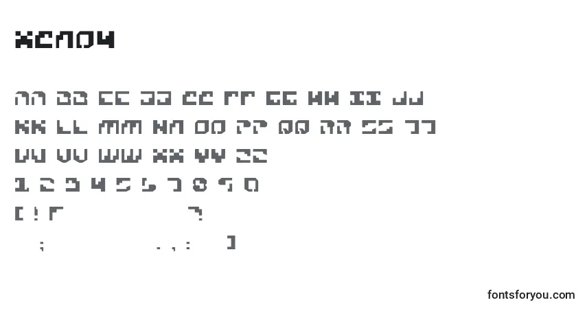 Czcionka Xeno4 – alfabet, cyfry, specjalne znaki