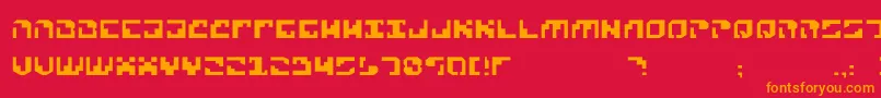フォントXeno4 – 赤い背景にオレンジの文字