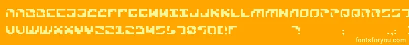 フォントXeno4 – オレンジの背景に黄色の文字