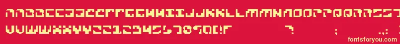フォントXeno4 – 黄色の文字、赤い背景