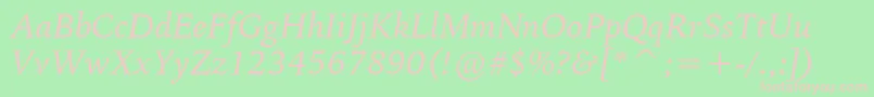 BitstreamIowanOldStyleItalicBt Font – Pink Fonts on Green Background