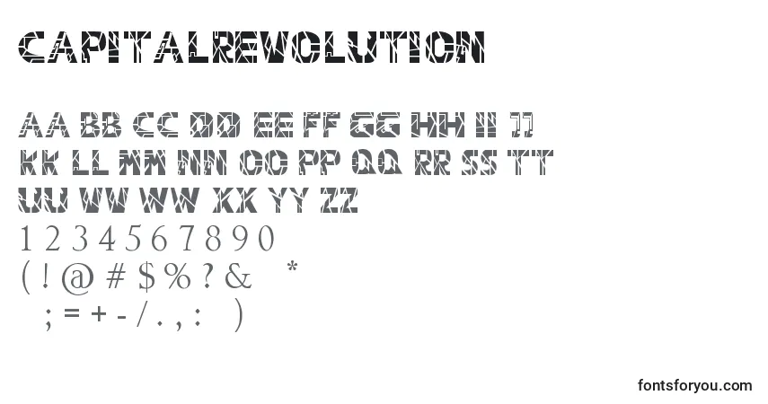 CapitalRevolution-fontti – aakkoset, numerot, erikoismerkit