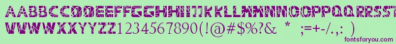 CapitalRevolution Font – Purple Fonts on Green Background