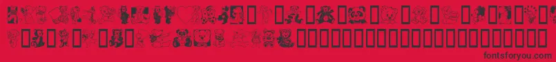 TeddyberV1.1-Schriftart – Schwarze Schriften auf rotem Hintergrund