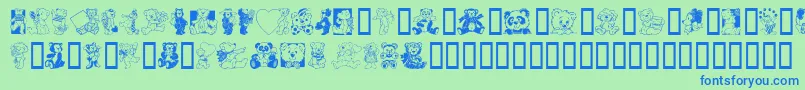 フォントTeddyberV1.1 – 青い文字は緑の背景です。