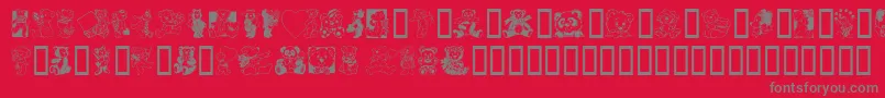 フォントTeddyberV1.1 – 赤い背景に灰色の文字