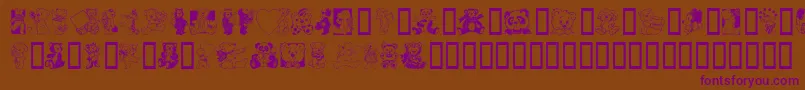 TeddyberV1.1-Schriftart – Violette Schriften auf braunem Hintergrund