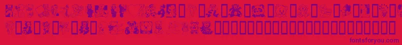 Czcionka TeddyberV1.1 – fioletowe czcionki na czerwonym tle