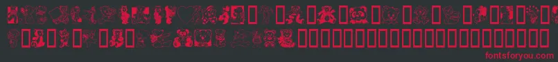 TeddyberV1.1 Font – Red Fonts on Black Background