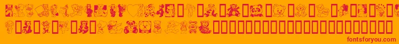 フォントTeddyberV1.1 – オレンジの背景に赤い文字