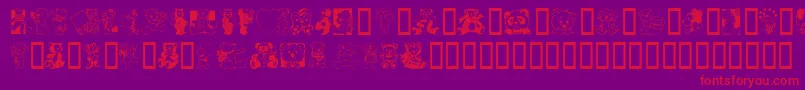 TeddyberV1.1-Schriftart – Rote Schriften auf violettem Hintergrund